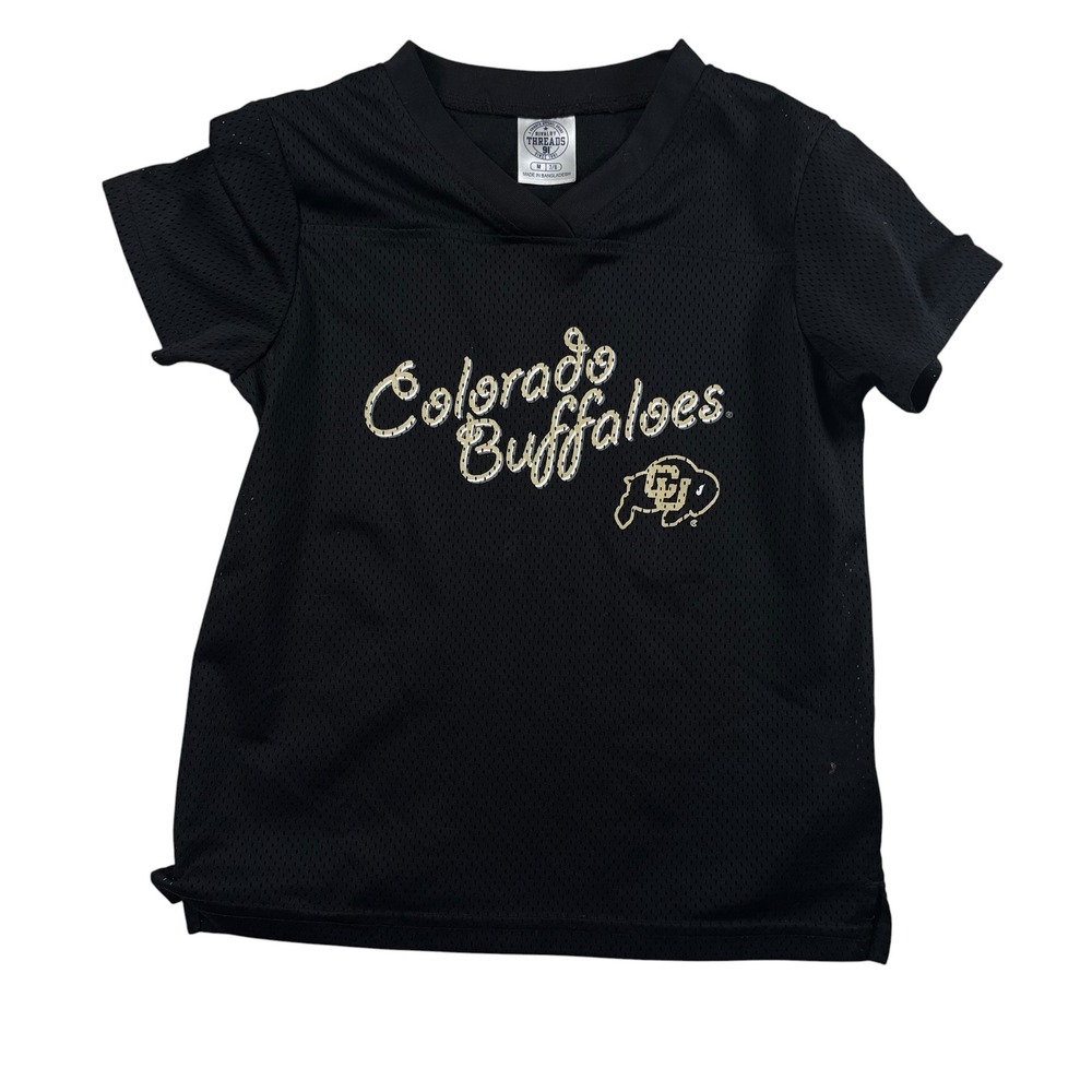 VTG Colorado Buffaloes Rivalry Threads Jersey Kids M 7/8 Black Mesh CU Buffs